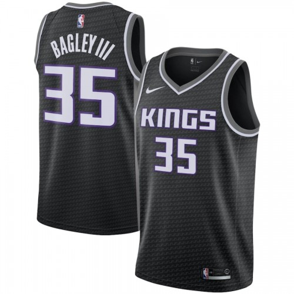 Men's Sacramento Kings Marvin Bagley III #35 Black 2019/20 Swingman Jersey - Statement Edition-Pro Kit Vault | Brand New 26/27 Sports Jerseys